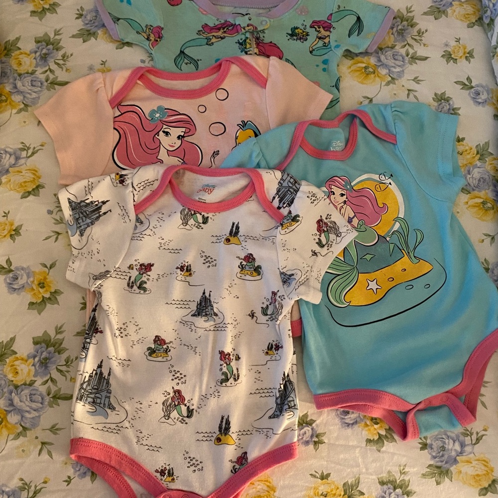 Disney Ariel Bodysuits & PJ Lot